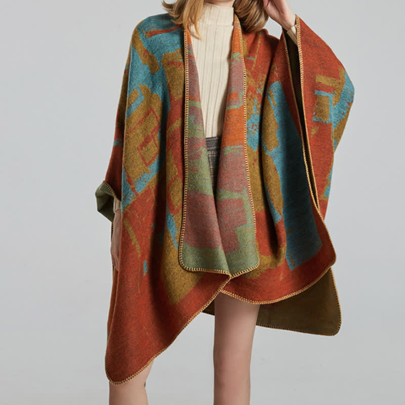 Scialle caldo mantello sciarpa arancione tibetano - image 7