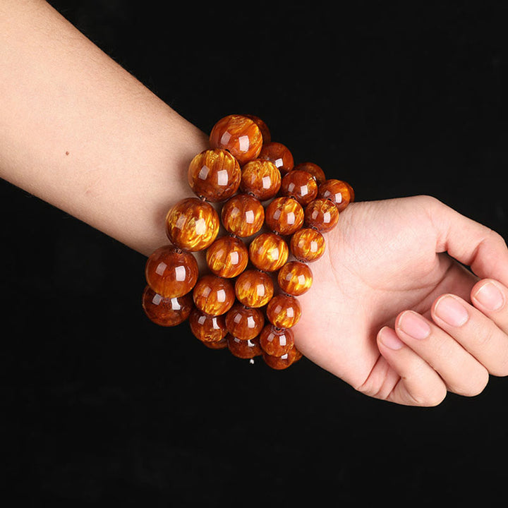 Buddha Stones Golden Sea Willow Braccialetto Mala Successo Positivo