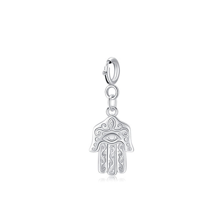 Collana con ciondolo a forma di catena con simbolo Hamsa e occhio maligno in argento sterling 925, prosperità e fortuna - image 14