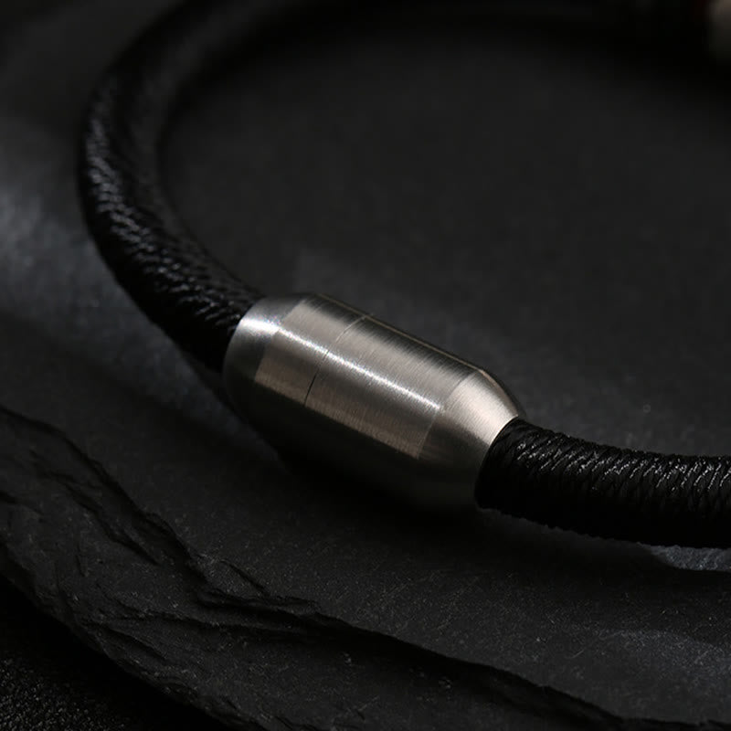 Bracciale con fibbia magnetica in argento sterling 999 Buddha Stones Om Mani Padme Hum Peace - image 4