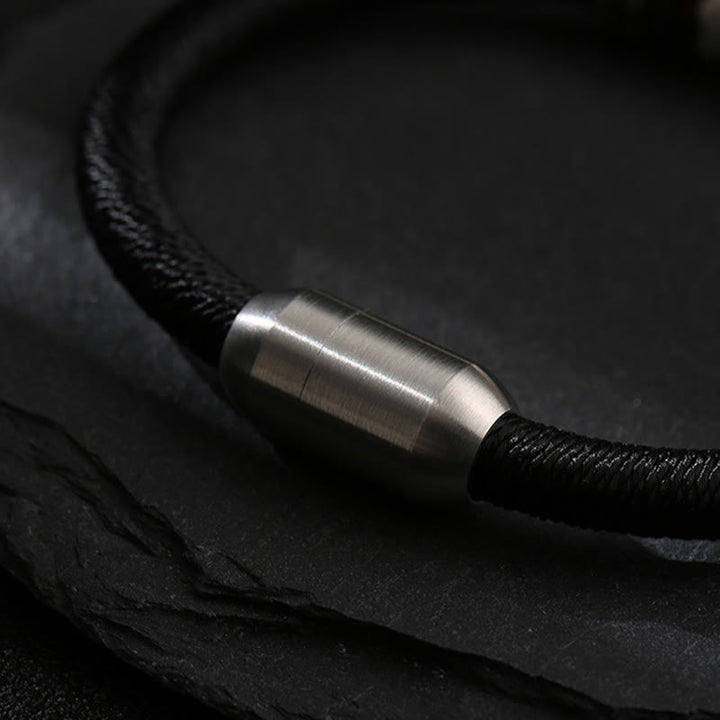 Bracciale con fibbia magnetica in argento sterling 999 Buddha Stones Om Mani Padme Hum Peace - image 4