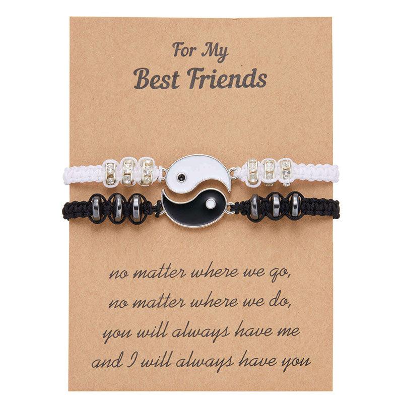 Braccialetto di coppia in ematite Yin Yang Buddha Stones 2 pezzi - Yin Yang (VERSIONE HOT CON CARTA) - image 8