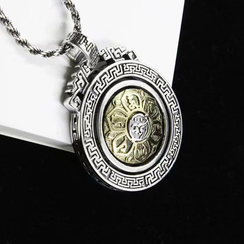 Buddha Stones Tibetano Om Mani Padme Hum Doppio Dorje Vajra Rotante Purezza Collana Pendente Pace - Om Mani Padme Hum - image 0