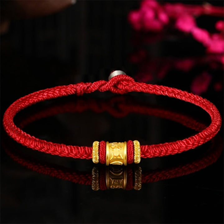 Buddha Stones Tibet 999 Oro Om Mani Padme Hum Inciso Protezione Braccialetto Portafortuna