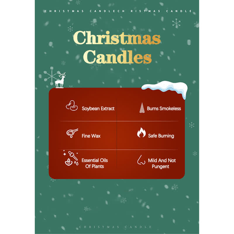 Candela profumata in cera di soia per albero di Natale, regalo per familiari e amici