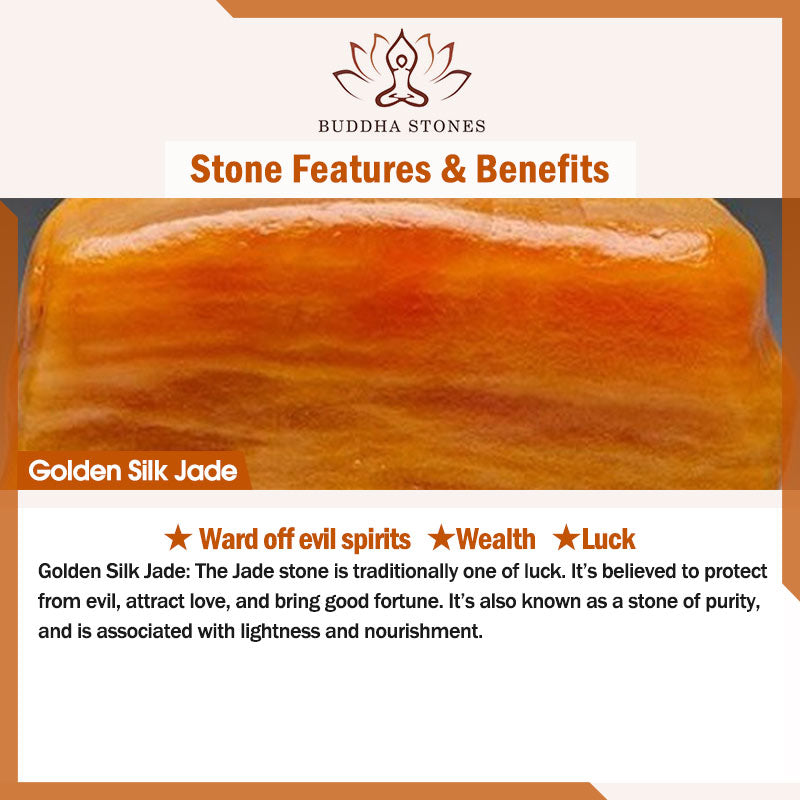 Braccialetto con ciondolo di ricchezza in cristalli di giada di seta dorata naturale, perline di zucca Pixiu