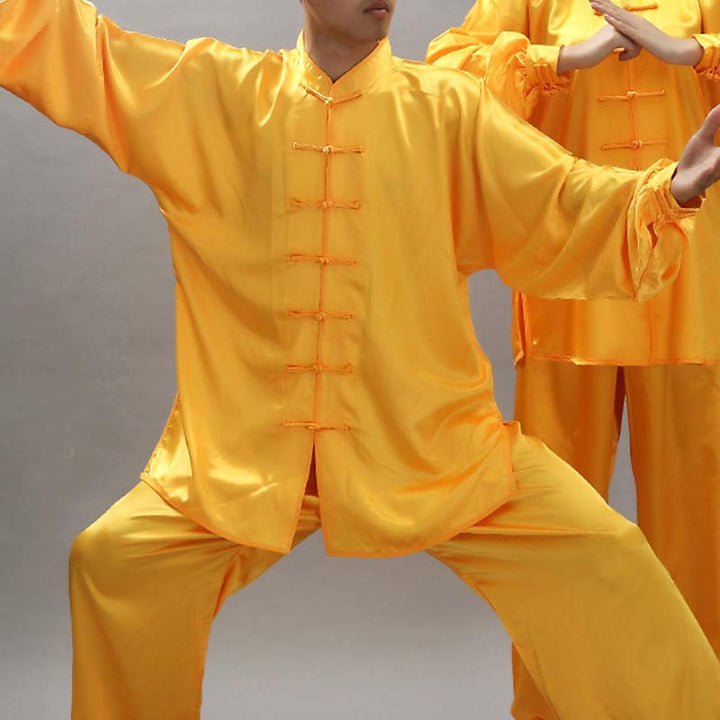 Buddha Stones Modello semplice Meditazione Preghiera Spirituale Zen Tai Chi Qigong Pratica Set di abbigliamento unisex - Oro - 3XL- ADATTO PER USA/UK/AU/UE - 2XL - image 29