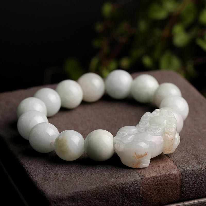 Buddha Stones Fengshui Ricchezza Prosperità Giada PiXiu Braccialetto della Fortuna