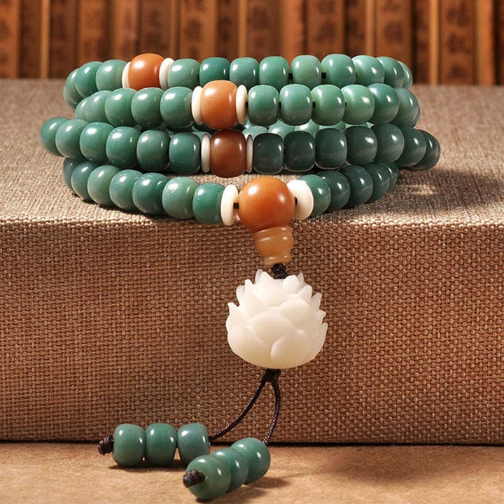 Braccialetto di successo Buddha Stones Lotus Cyan Bodhi Seed