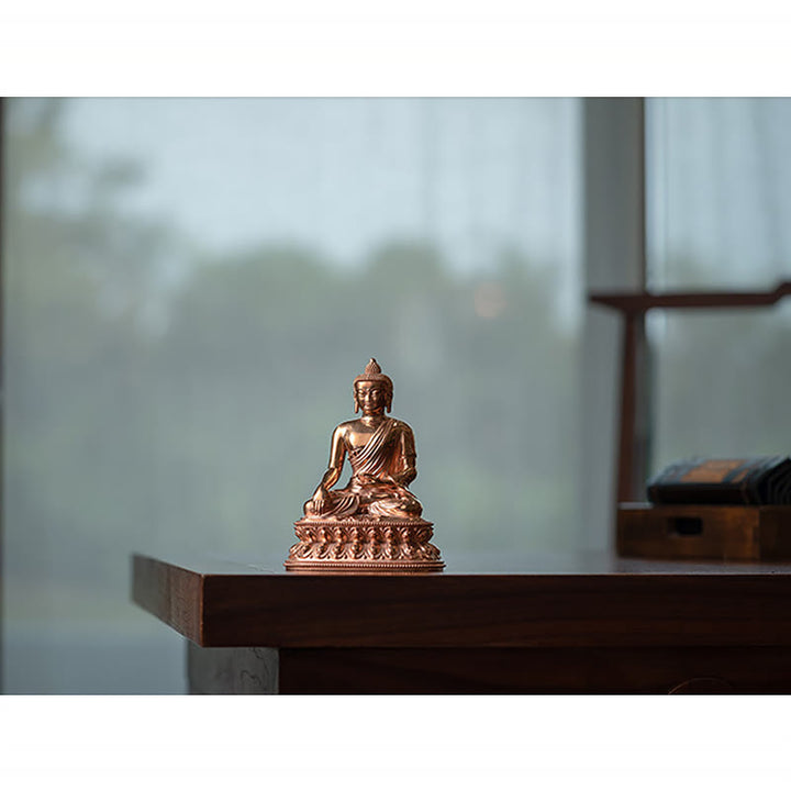 Statua di Buddha Gautama Shakyamuni in rame, decorazione per la casa