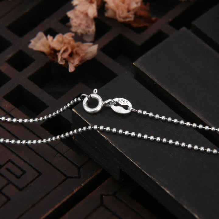 Collana con ciondolo girevole in argento sterling 925 Om Mani Padme Hum con ruota di preghiera Buddha Stones - Catena in argento sterling 925 da 55 cm - image 8