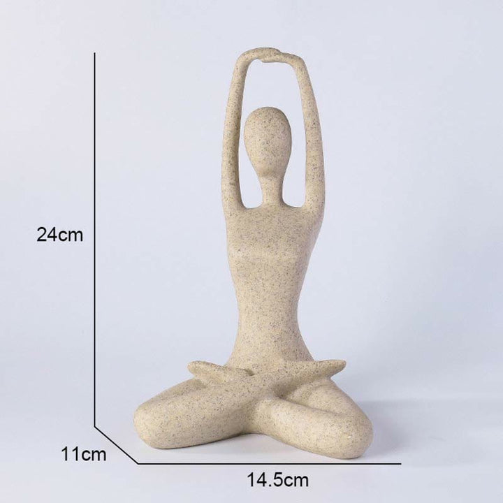 Scultura in resina di statuetta spirituale astratta di yoga che medita esercizio decorazione da scrivania
