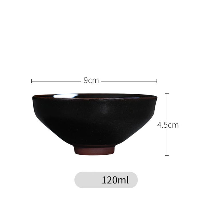 Buddha Stones Foglia d'acero dorata Tazza da tè cinese Jianzhan in ceramica Tazza da tè Tenmoku Kung Fu