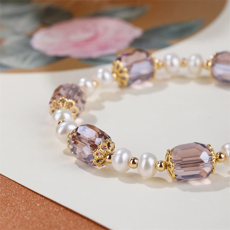 Braccialetto a catena di guarigione della pace con perle di ametista naturale Buddha Stones