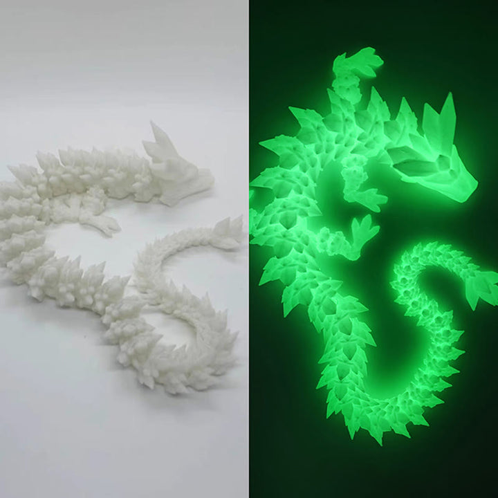 Buddha Stones Feng Shui Drago Luminoso Drago Stampato in 3D Fortuna Successo Decorazione per la Casa - Drago verde luminoso 60 cm - image 18