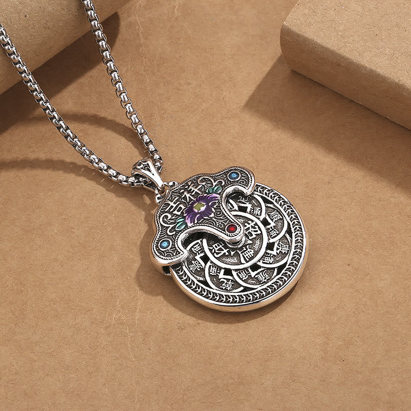 Buddha Stones , fiore di peonia, monete di rame, collana con ciondolo della ricchezza