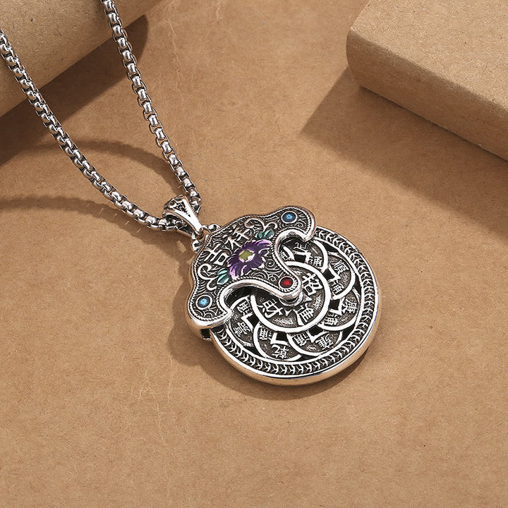 Buddha Stones , fiore di peonia, monete di rame, collana con ciondolo della ricchezza