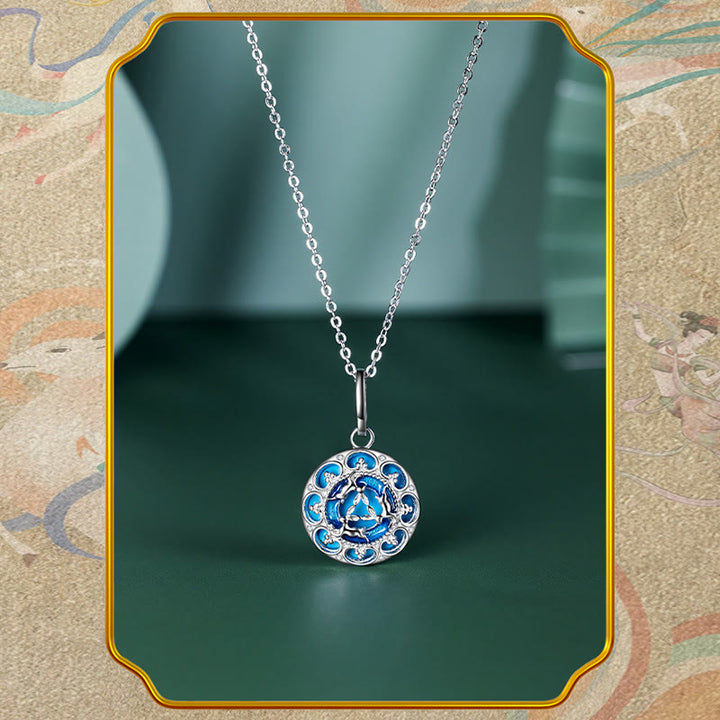 Collana pendente in argento sterling 925 con tre conigli in equilibrio, turchese rotondo , Buddha Stones