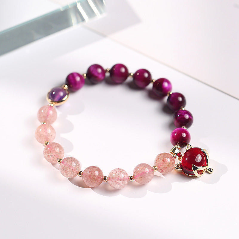 Braccialetto Buddha Stones Natural Strawberry Quartz Pixiu Love
