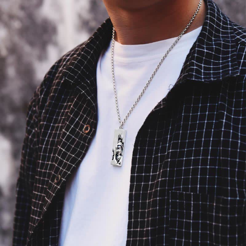 Collana con ciondolo in stile vintage Buddha Stones, Tathagata Buddha, amuleto di protezione e forza portafortuna - image 6