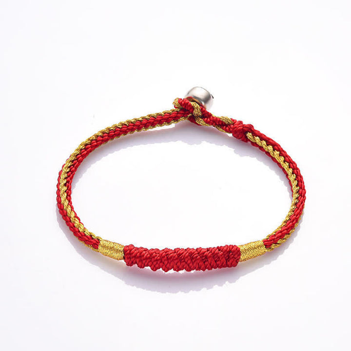 Braccialetto di protezione con corda portafortuna intrecciata fatta a mano in Buddha Stones tibetane