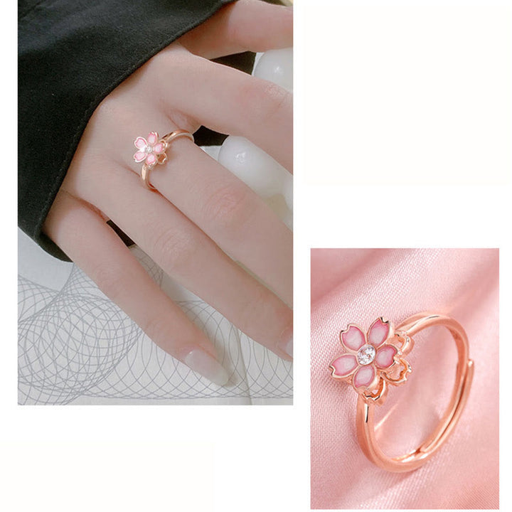 Bracciale a catena con benedizione in fiore di ciliegio in argento sterling 925 Buddha Stones, anello girevole - image 21