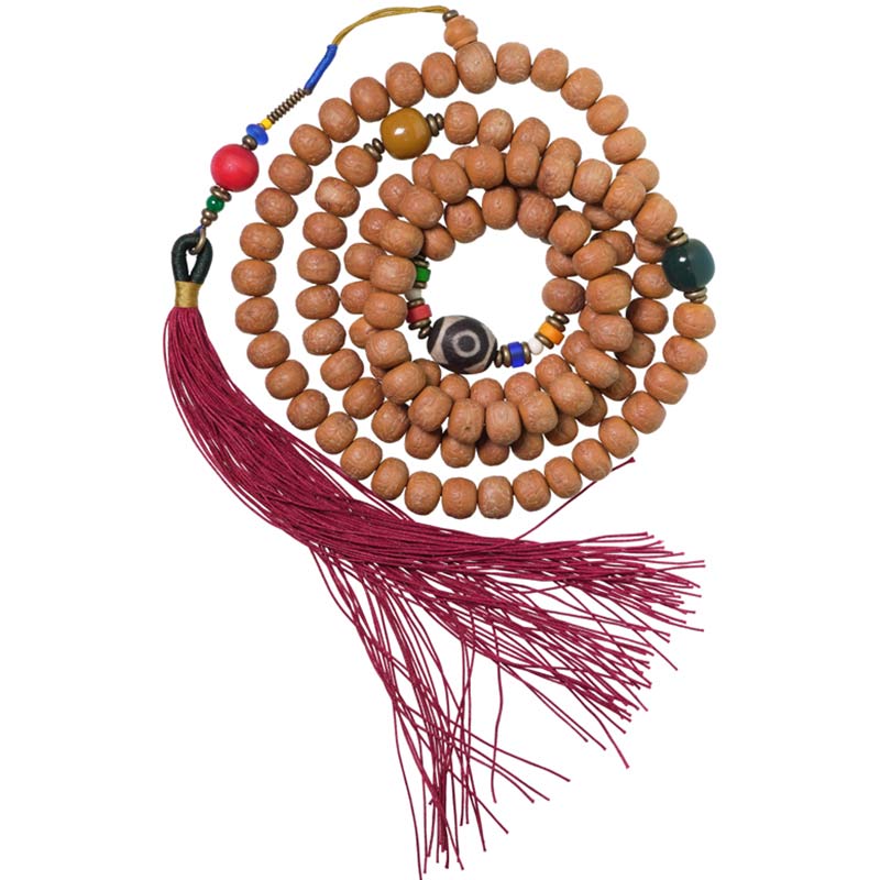 Buddha Stones 108 Mala Beads Bodhi Seed Dzi Bead Peace Tassel Bracciale