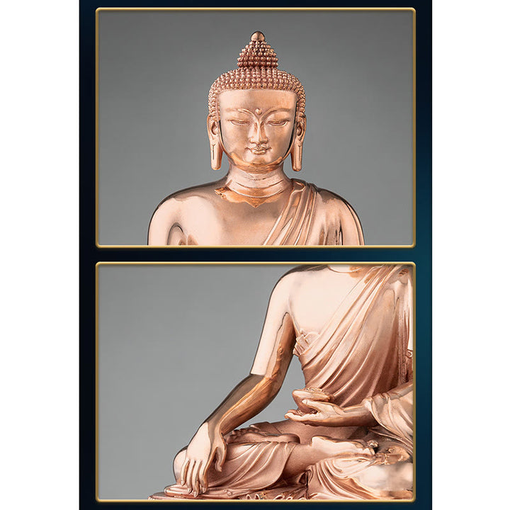 Statua di Buddha Gautama Shakyamuni in rame, decorazione per la casa