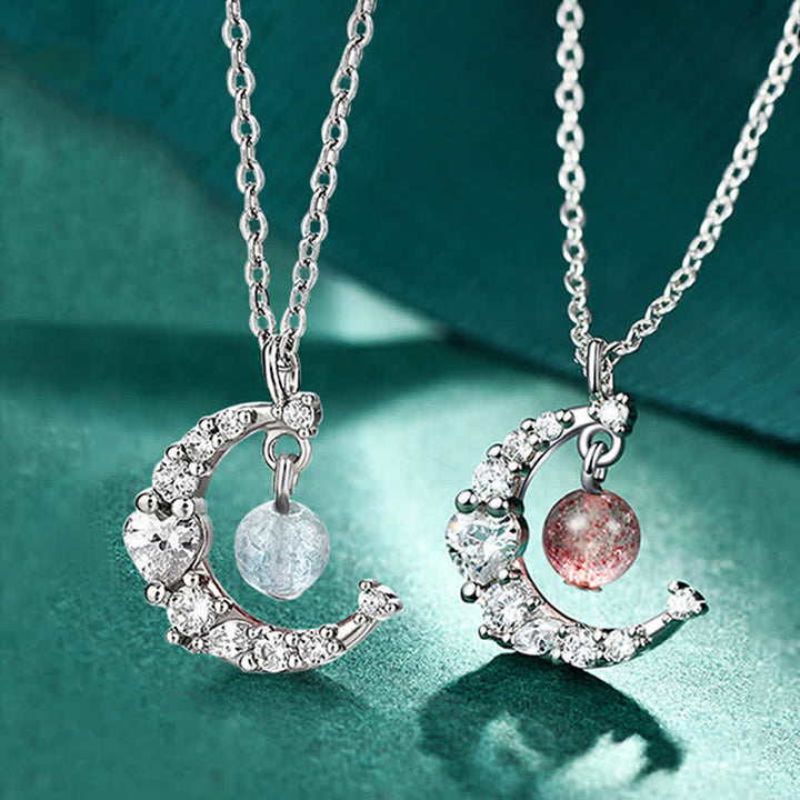 Collana di guarigione dell'amore con cristalli blu e quarzo fragola Buddha Stones