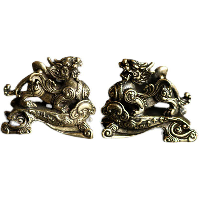 Buddha Stones fatte a mano FengShui PiXiu Rame Ricchezza Fortuna Decorazione