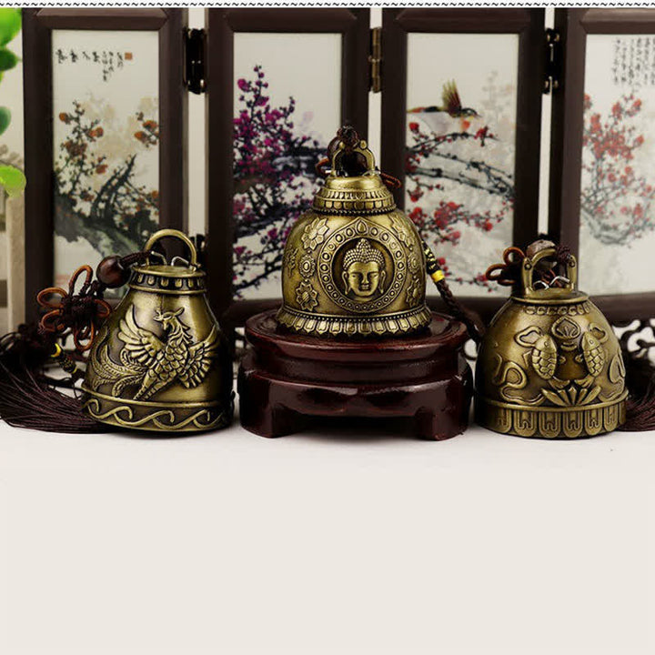Buddha Stones Feng Shui Buddha Koi Pesce Fenice Campana a vento Campana Fortuna Decorazione da appendere alla parete - image 4
