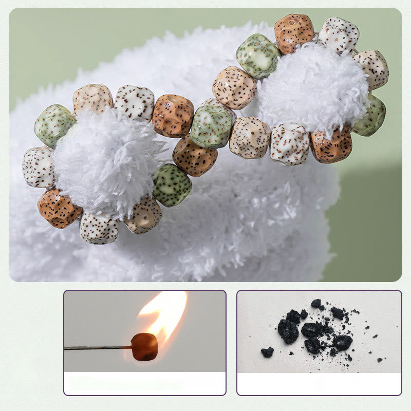 Braccialetto di ricchezza di auspici Buddha Stones Natural Colorful Bodhi Seed