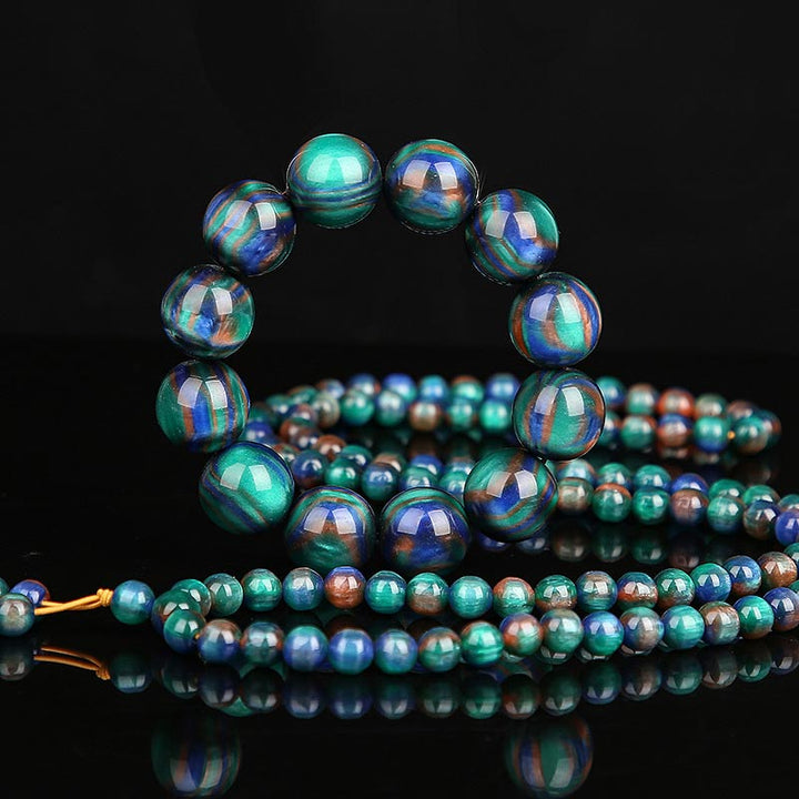 Buddha Stones Colorato Sea Willow Mala Braccialetto Anello Positivo