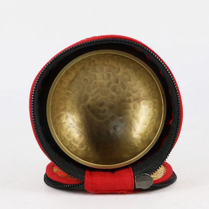 Borsa portaoggetti per ciotola tibetana Buddha Stones con chiusura a cerniera e decorazione