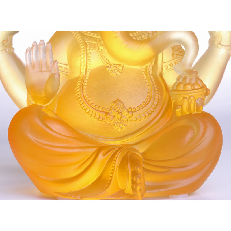 Buddha Stones fatte a mano Ganesh Ganpati Elefante Figurina Liuli Cristallo Pezzo d'Arte Protezione Statua Decorazione della casa