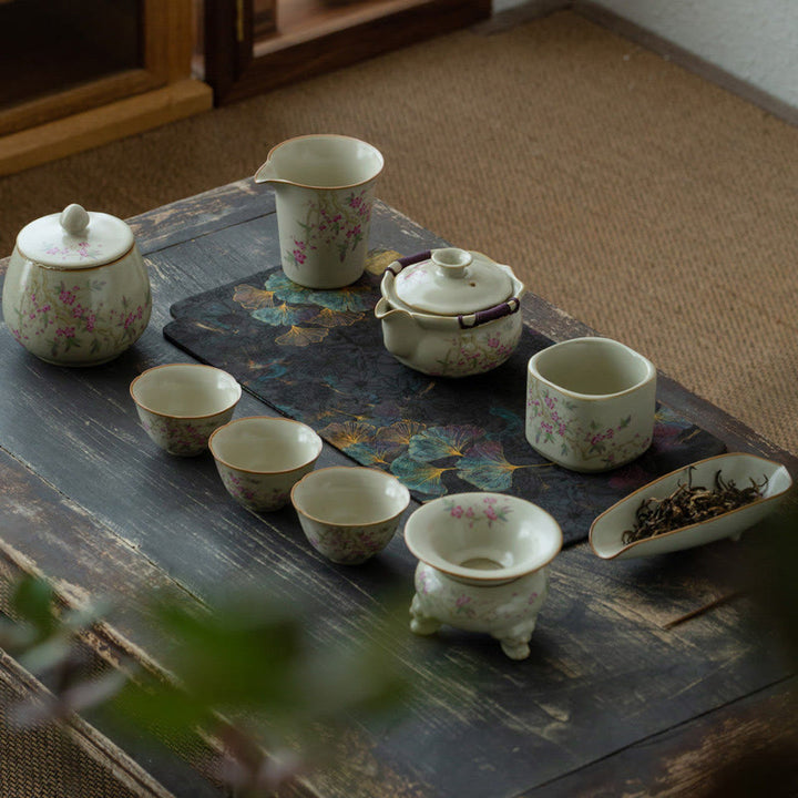 Buddha Stones Fiore di pesco Margherita Fiore Tazza da tè in ceramica Tazze da tè Kung Fu