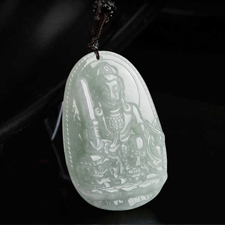 Buddha Stones Collana con ciondolo di prosperità e ricchezza in giada con Buddha dello zodiaco cinese - image 5