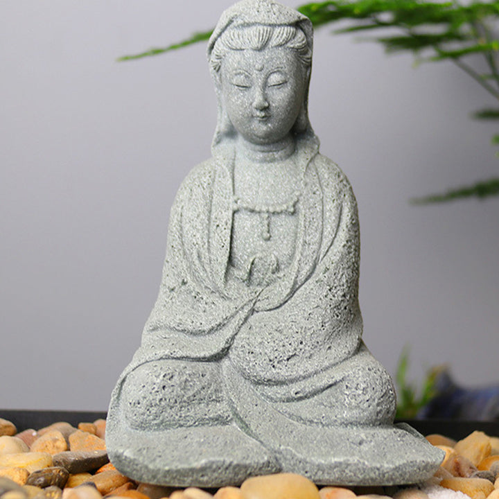 Buddha Stones Avalokitesvara Statua Benedizione Decorazione per la casa - image 10
