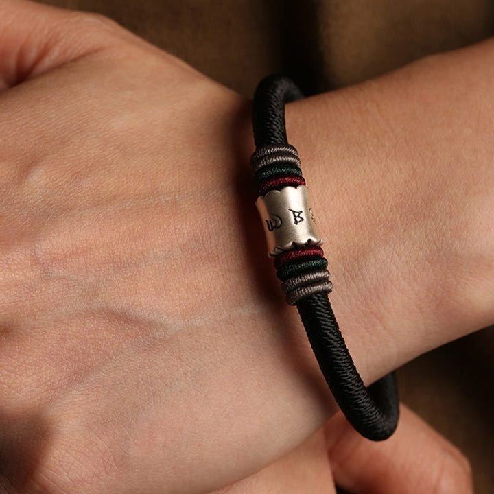 Bracciale con fibbia magnetica in argento sterling 999 Buddha Stones Om Mani Padme Hum Peace - image 9