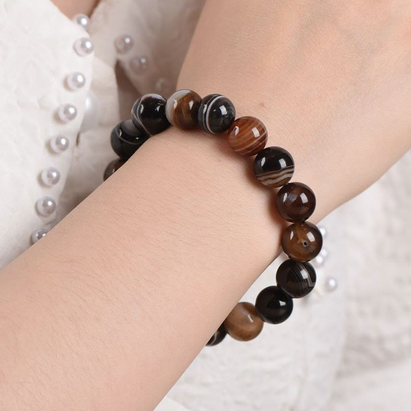 Braccialetto Buddha Stones Tibetano Sardonyx Felicità Positivo