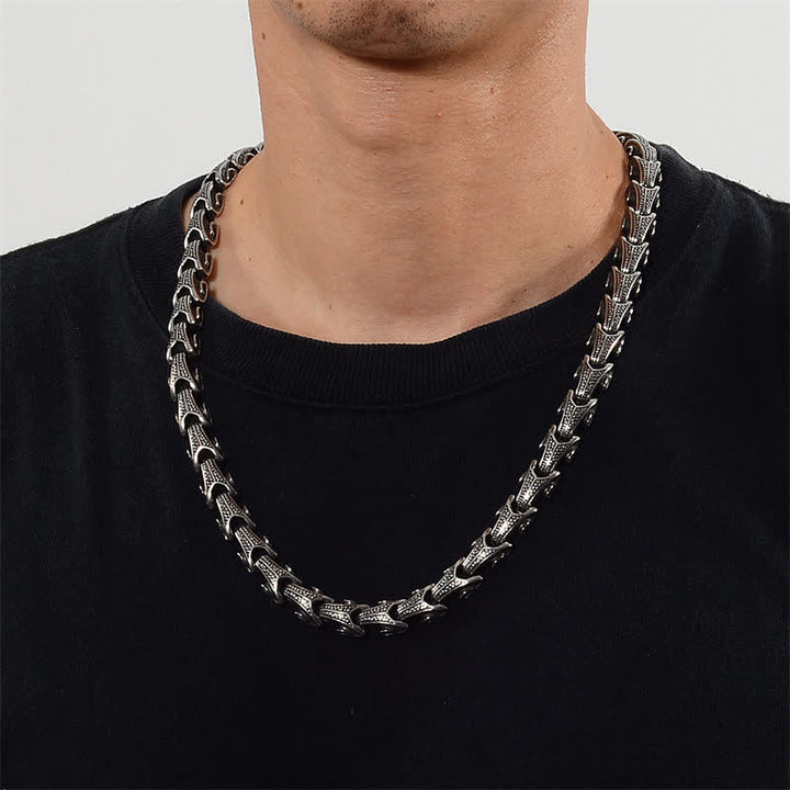 Collana con ciondolo in acciaio al titanio con motivo a drago Buddha Stones - image 13
