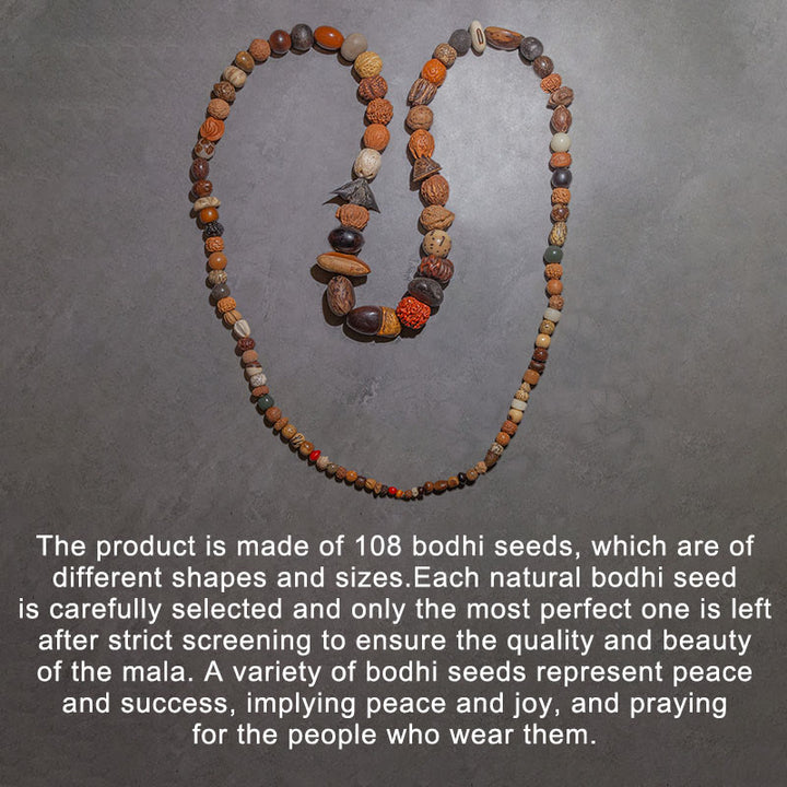Buddha Stones 108 Mala Beads Bodhi Seed Fortuna Ricchezza Braccialetto Polso Mala