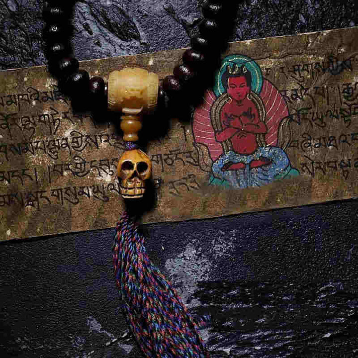 Buddha Stones Tibet 108 Mala Beads Viola Bodhi Seed Bagua Vajra Braccialetto di Auspicio