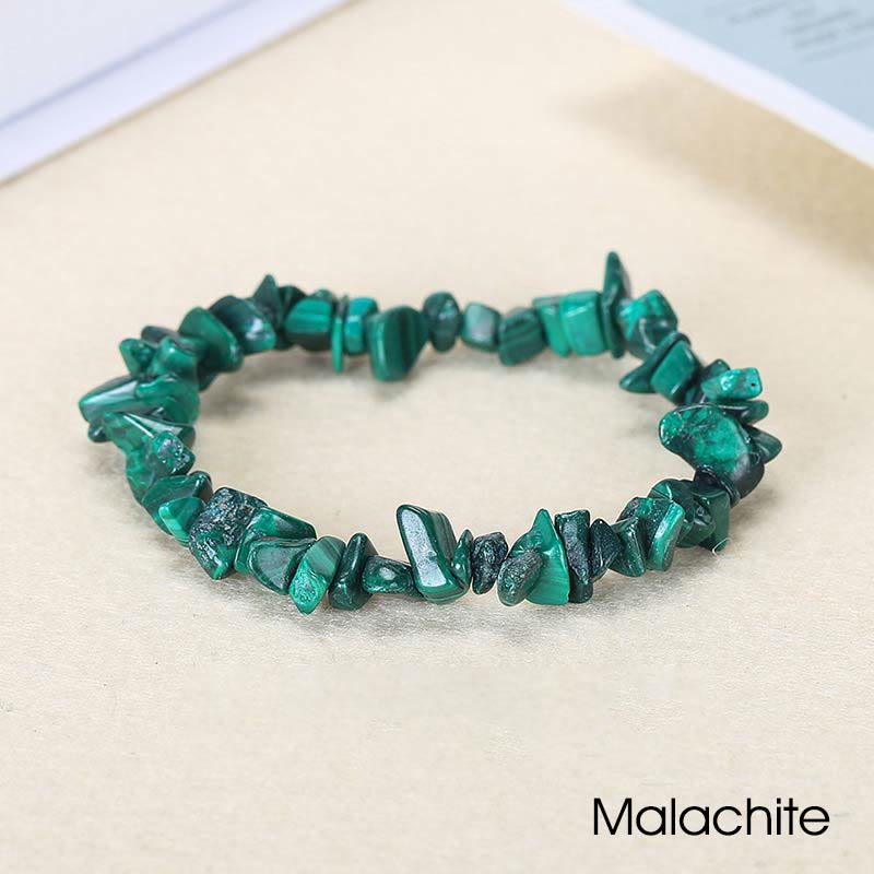 Braccialetto lenitivo con pietra di cristallo naturale di forma irregolare - Malachite (Circonferenza del polso: 15-18 cm) - image 44