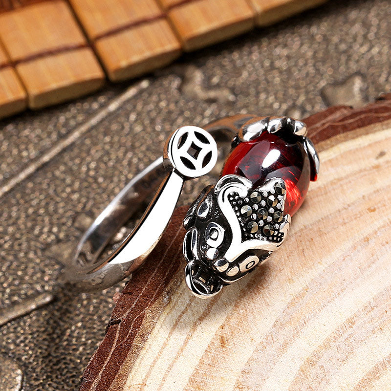 Anello regolabile Buddha Stones FengShui Genstone PiXiu Wealth