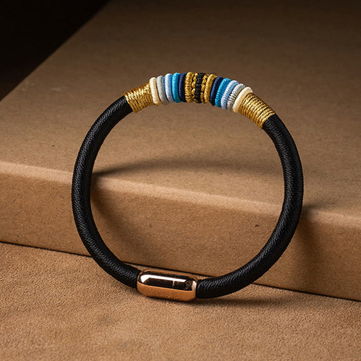 Braccialetto intrecciato con fibbia magnetica e protezione del nodo King Kong fatto a mano tibetano Buddha Stones