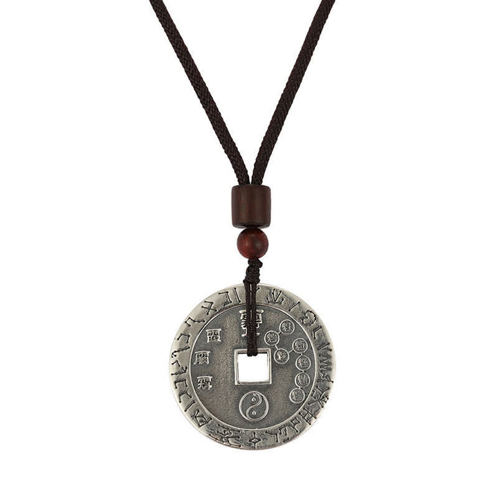 Buddha Stones Bagua Yin Yang Moneta di rame Stella Equilibrio Energia Collana Pendente - image 9