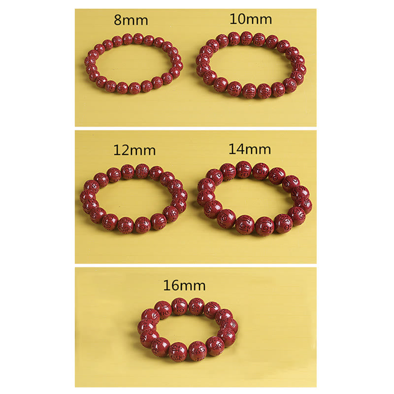 Braccialetto di perline Buddha Stones Natural Double PiXiu Cinnabar Om Mani Padme Hum Wealth Luck
