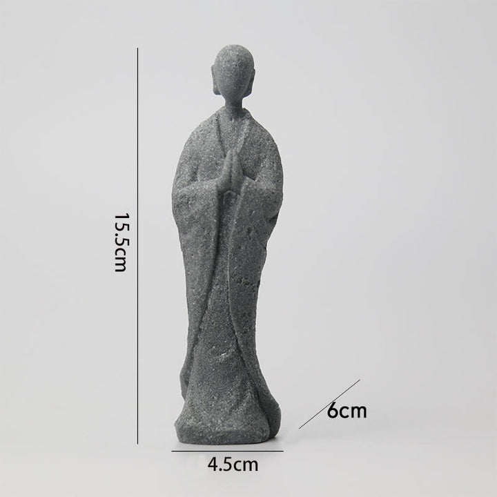 Buddha Stones Meditazione Buddha Monaco Serenità Decorazione della casa - Buddha della meditazione 4,5*6*15,5 cm - image 4