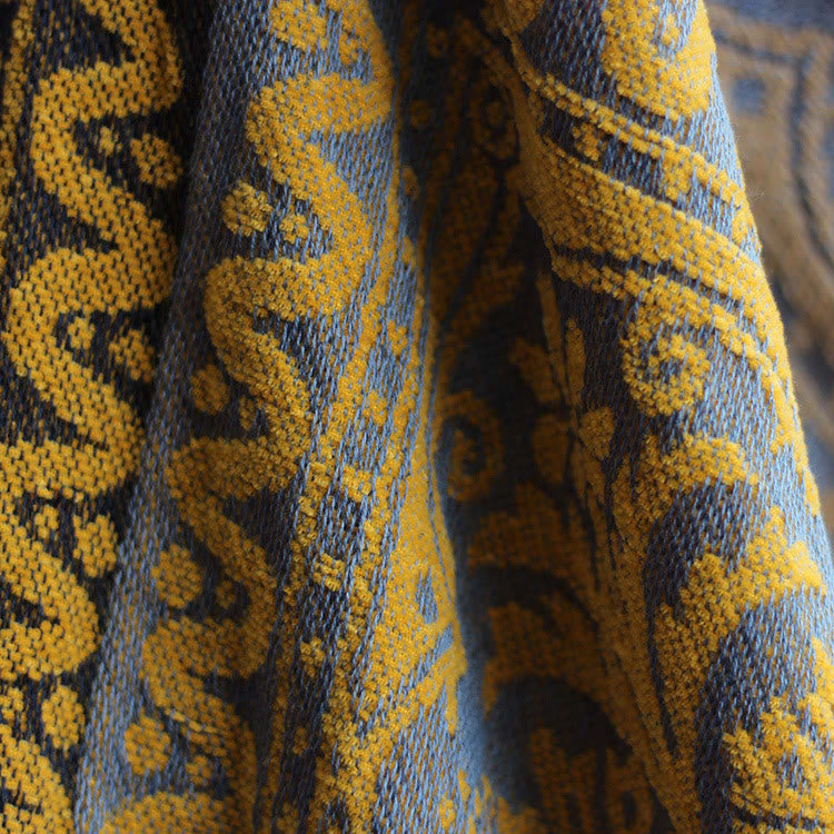 Coperta accogliente tinta a mano con motivo floreale colorato tibetano Buddha Stones